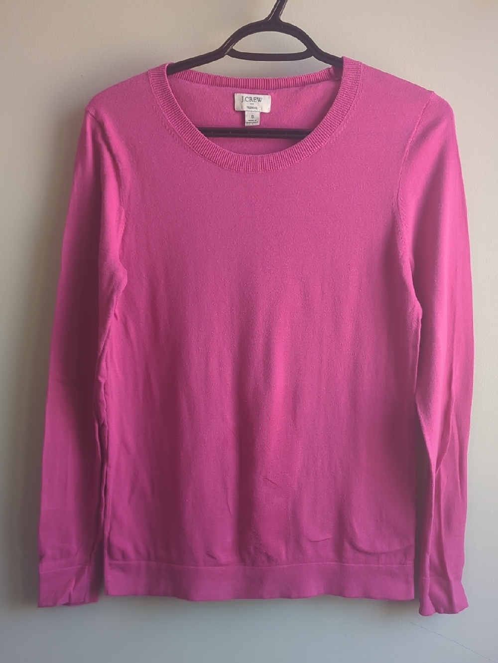 J.Crew. Pink 'Teddie' Crewneck Sweater. Size Small.